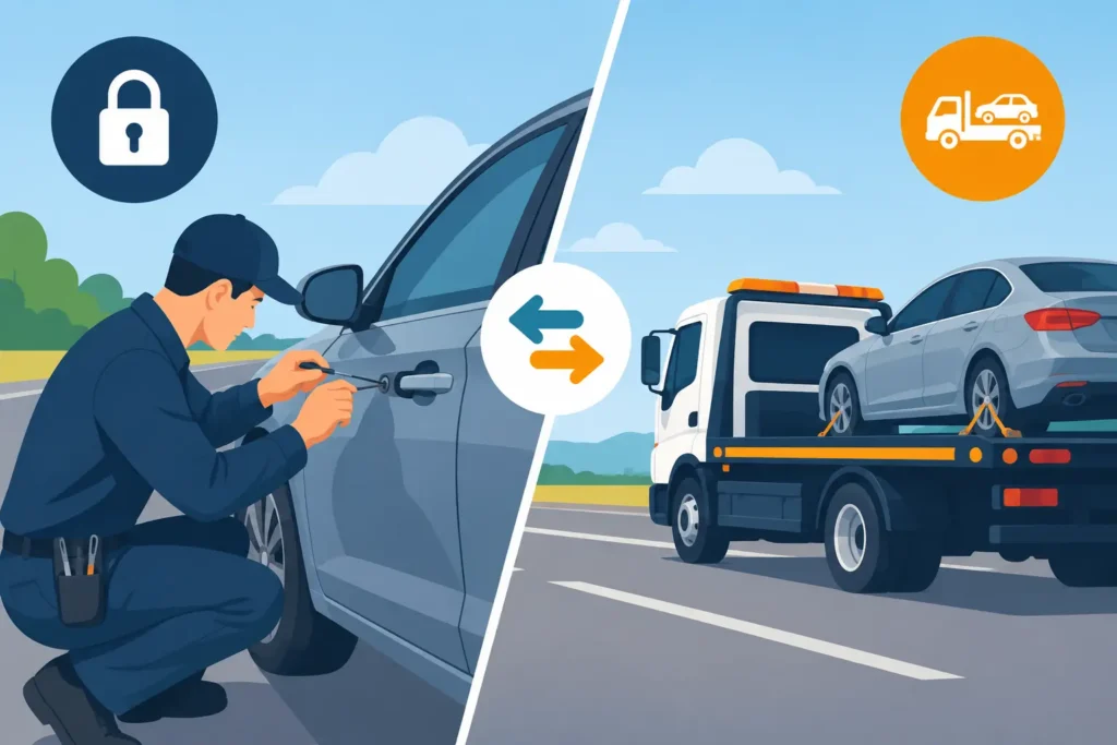 Roadside Locksmith Versus Towing - Which One?